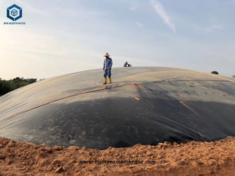 1.5mm Large Plastic Pond Liner for Biogas Methane Power Generation Project in Philippines